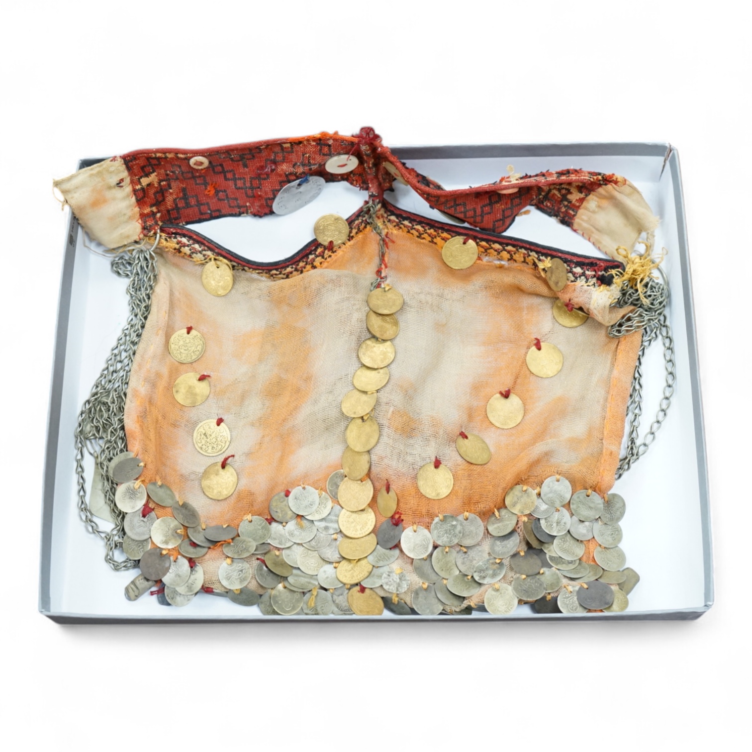 A Bedouin replica coin set woven headdress